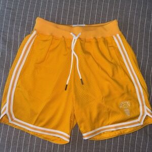 Mitchell & Ness Small Town Branded Basketball Shorts Sz L Yellow NWT